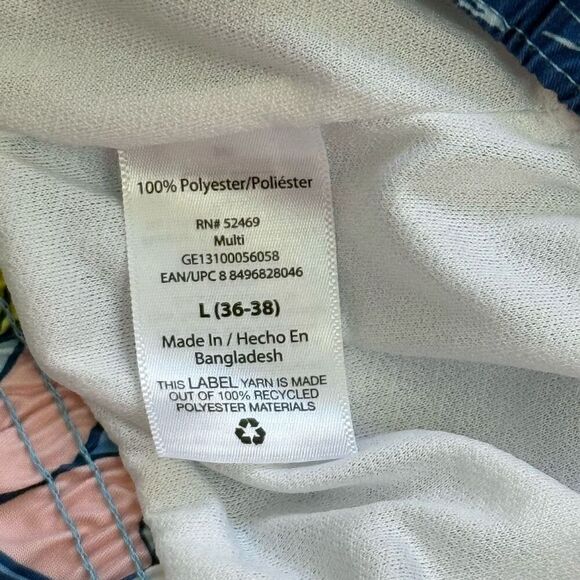 George Men’s Blue Hawaiian Lined Swim Trunks Shorts Sz L 36-38 - Picture 4 of 5